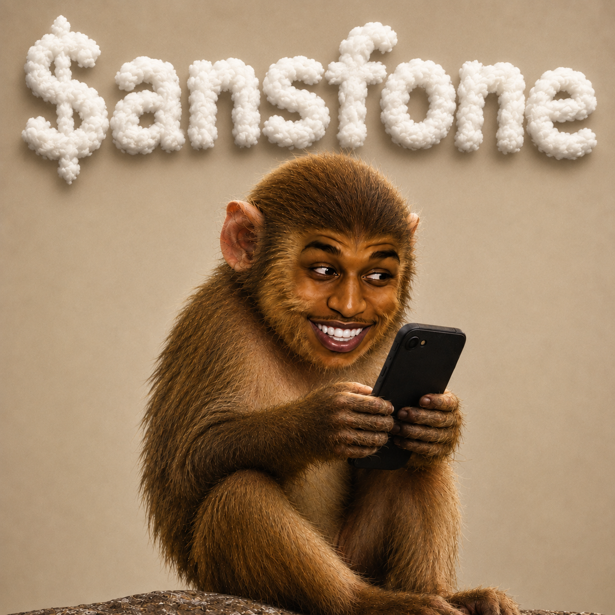 $ansfone the smartphone-addicted monkey mascot